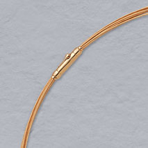 14K Rose Gold 10 Wire Choker, Crocodile Clasp