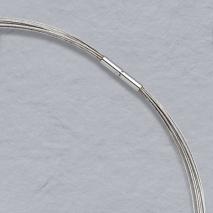 14K White Gold 10 Wire Choker, Bayonet Clasp