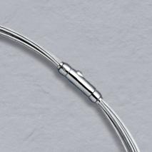 14K White Gold 10 Wire Choker, Crocodile Clasp