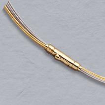 14K Yellow / White Gold 10 Wire Choker, Crocodile Clasp (6 yellow / 4 white)