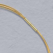 14K Yellow/White Gold 10 Wire Choker, Bayonet Clasp