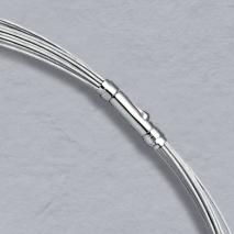 14K White Gold 15 Wire Choker, Crocodile Clasp