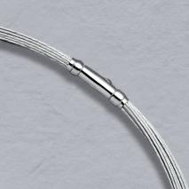 14K White Gold 20 Wire Choker, Crocodile Clasp