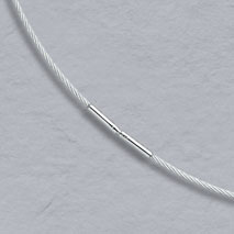 14K White Gold Cablewire 1.1mm, Bayonet Clasp
