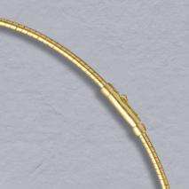 14K Yellow Gold Round Omega 2.5mm, Crocodile Clasp