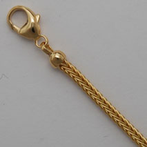 14K Yellow Gold Foxtailmesh 2.5mm, Lobster Clasp