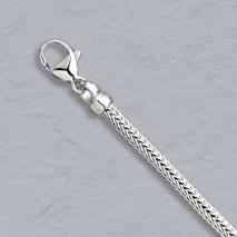 14K White Gold Foxtailmesh 3.1mm, Lobster Clasp