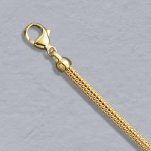 14K Yellow Gold Foxtail Mesh 3.1mm Chain, Lobster Clasp