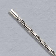 14K White Gold Foxtailmesh 3.6mm Chain, Bayonet Clasp