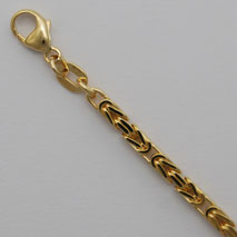 14K Yellow Gold Square Byzantine 2.3mm Chain