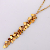 14K Yellow Gold Open Link w Yellow Gold Confetti ' Y ' Drop Chain