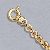 14K Yellow Gold Hollow Link 7.5mm Chain