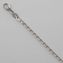 14K White Gold Domed Flat Cable Chain 2.4mm
