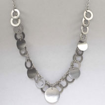 14K White Gold Rolo Chain with Satin Circles