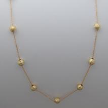 14K Yellow Gold Diamond Cut Cable with Disco Ball Stations, 2' extender chain