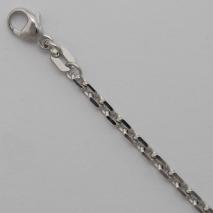 14K White Gold Diamond Cut Cable 2.4mm Anklet Chain