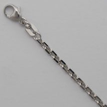 14K White Gold Diamond Cut Cable Chain2.4mm