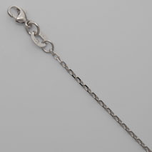 14K White Gold Diamond Cut Cable Chain 1.3mm