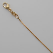 14K Natural Yellow Gold Round Cable Chain 0.8mm