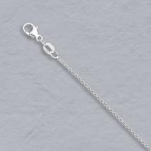 14K White Gold Round Cable 1.0mm Chain