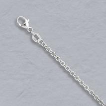 14K White Gold Round Cable Chain 2.2mm