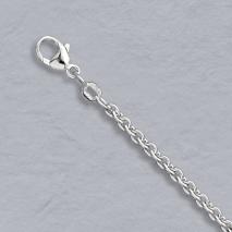 14K White Gold Round Cable Chain 3.0mm