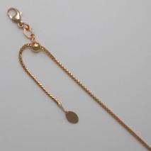 14K Natural Yellow Gold Adjustable Franco Chain, 1.1mm