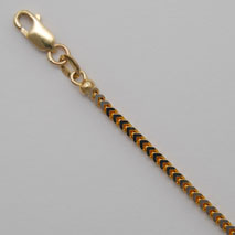 14K Yellow Gold Franco 2.0mm Chain, Rhodium