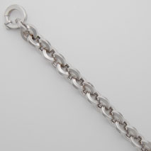 14K White Gold Flat Satin Cable Chain 8.7mm