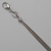 14K White Gold Curb 030 1.0mm, 3 Strand