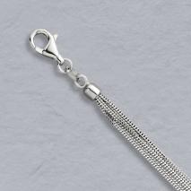 14K White Gold Curb Chain, 6 Strand