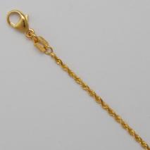 14K Yellow Gold Laser Rope 1.4mm Anklet