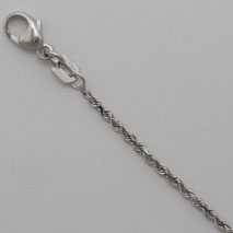 14K White Gold Laser Rope 1.4mm