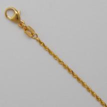 14K Yellow Gold Laser Rope Chain 1.4mm