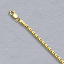 14K Yellow Gold Square Franco 1.8mm Anklet