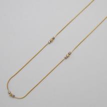14K Yellow Gold 1.0mm Magic Snake Chain, Moveable Balls