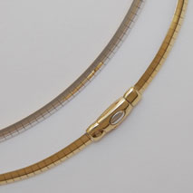 14K Yellow and White Gold Reversible Omega Chain