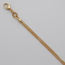 14K Yellow Gold Cable 3 Strand Chain, Natural