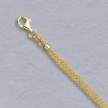 14K Yellow Gold Cable Chain, 3 Strand