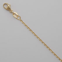 14K Yellow Gold Oval Diamond Cut Link Chain 1.5mm