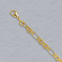 14K Yellow Gold Double Link Fancy Chain