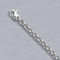 14K White Gold Heavy Rolo 4.0mm Anklet Chain