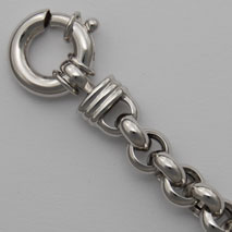 14K White Gold Hollow Rolo Chain 6.4mm