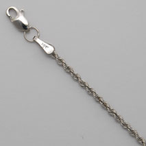 14K White Gold Solid Rope Chain 1.8mm