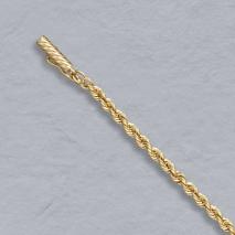 14K Yellow Gold Solid Rope 2.3mm, Lobster Clasp
