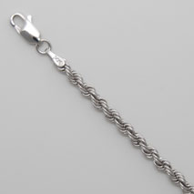 14K White Gold Solid Rope Chain 3.2mm