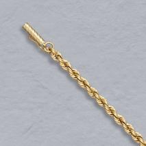 14K Yellow Gold Solid Rope 3.2mm, Lobster Clasp