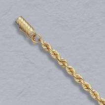 14K Yellow Gold Solid Rope 4.0mm, Lobster Clasp