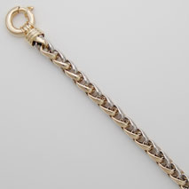 14K Yellow Gold / White Gold Hollow Wheat 6.0mm Chain