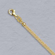 14K Yellow Gold Diamond Cut Wheat, 3 Strand